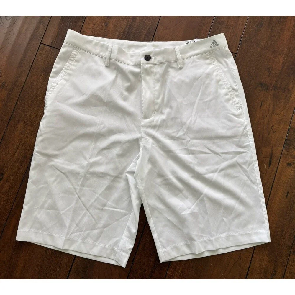 Adidas adizero Golf Mens Flat Front Walking Shorts (34, White)